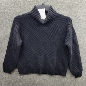 Avantlook Sweater Women's Small Black Cable Knit Turtle Neck NWT MSRP $190